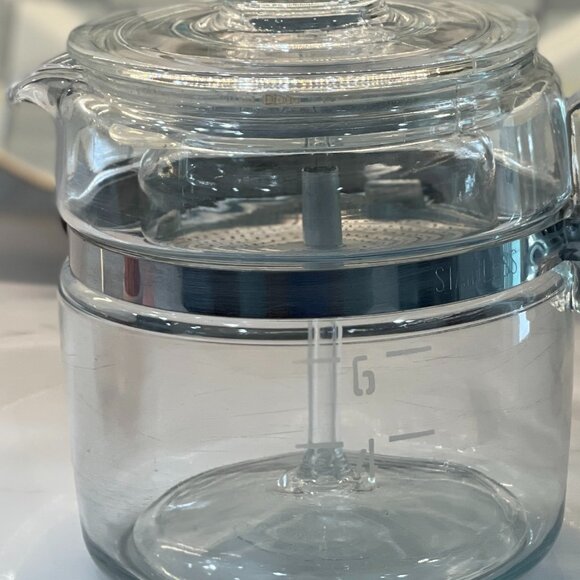 Vintage Pyrex Flameware Glass Percolator Coffee Pot (7756) Complete - Picture 8 of 11